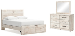 Diamond Furniture - Ashley Furniture - Lawroy Queen Panel Storage Bed, Dresser and Mirror - Queen Panel Storage Bed, Dresser and Mirror - B2310B5