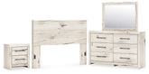 Diamond Furniture - Ashley Furniture - Lawroy Queen Panel Headboard, Dresser and Nightstand - Queen Panel Headboard, Dresser and Nightstand - B2310B47
