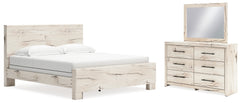 Diamond Furniture - Ashley Furniture - Lawroy King Panel Bed, Dresser and Mirror - King Panel Bed, Dresser and Mirror - B2310B31