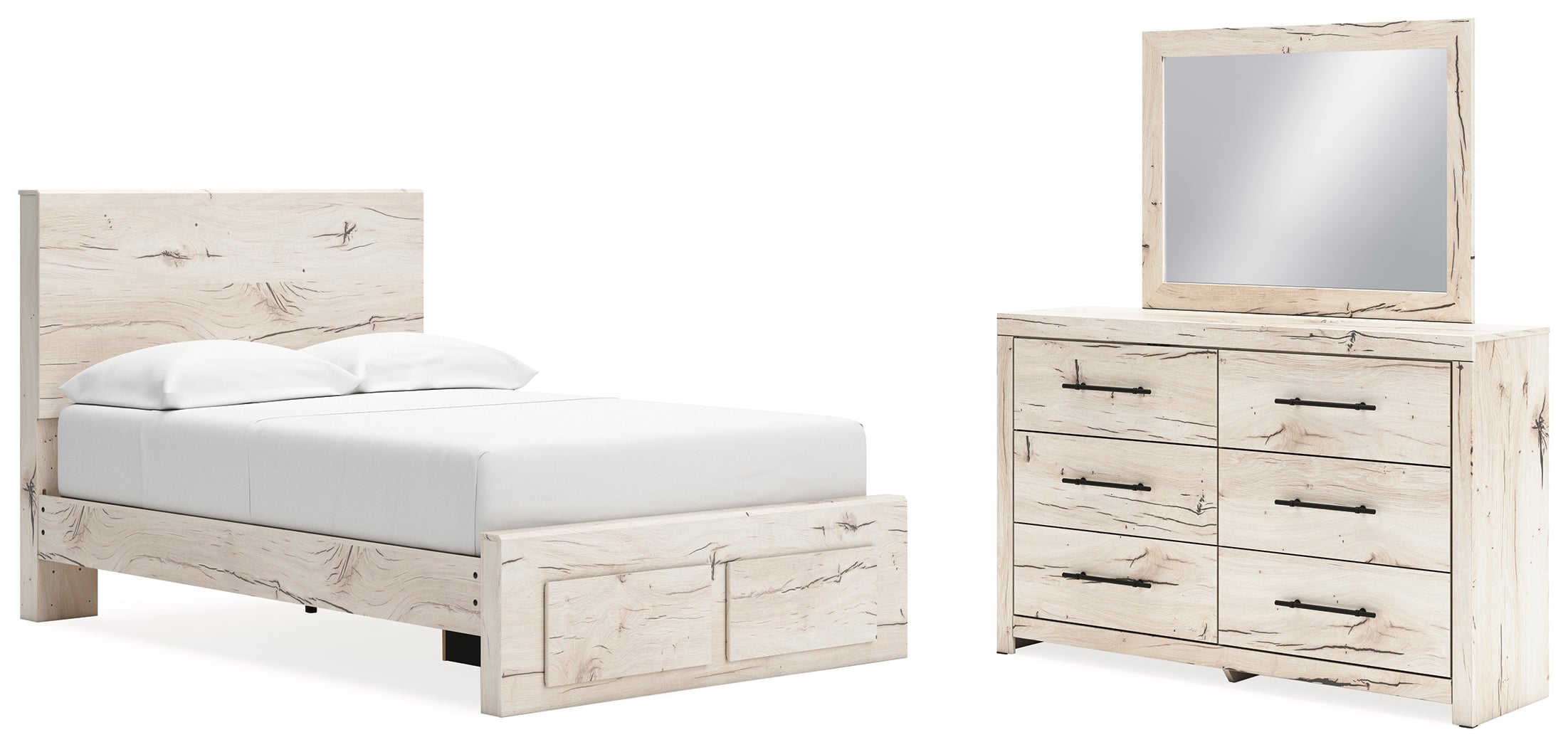 Diamond Furniture - Ashley Furniture - Lawroy Full Panel Storage Bed, Dresser and Mirror - Full Panel Storage Bed, Dresser and Mirror - B2310B22