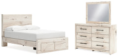 Lawroy Full Panel Storage Bed, Dresser and Mirror