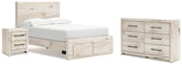 Diamond Furniture - Ashley Furniture - Lawroy Full Storage Bed, Dresser and Nightstand - Full Storage Bed, Dresser and Nightstand - B2310B50
