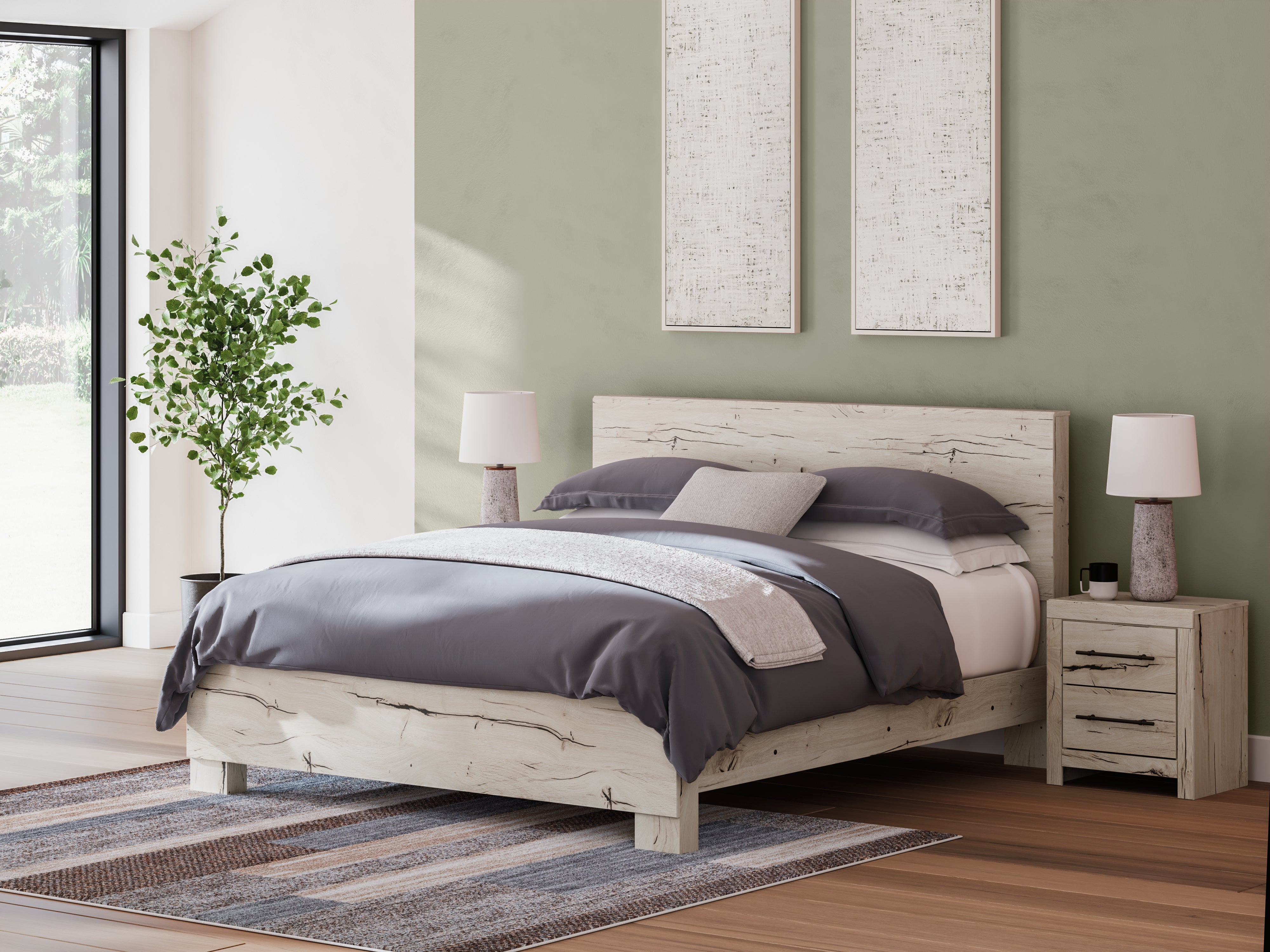 Diamond Furniture - Ashley Furniture - Lawroy King Panel Bed - King Panel Bed / Light Natural - B2310B10