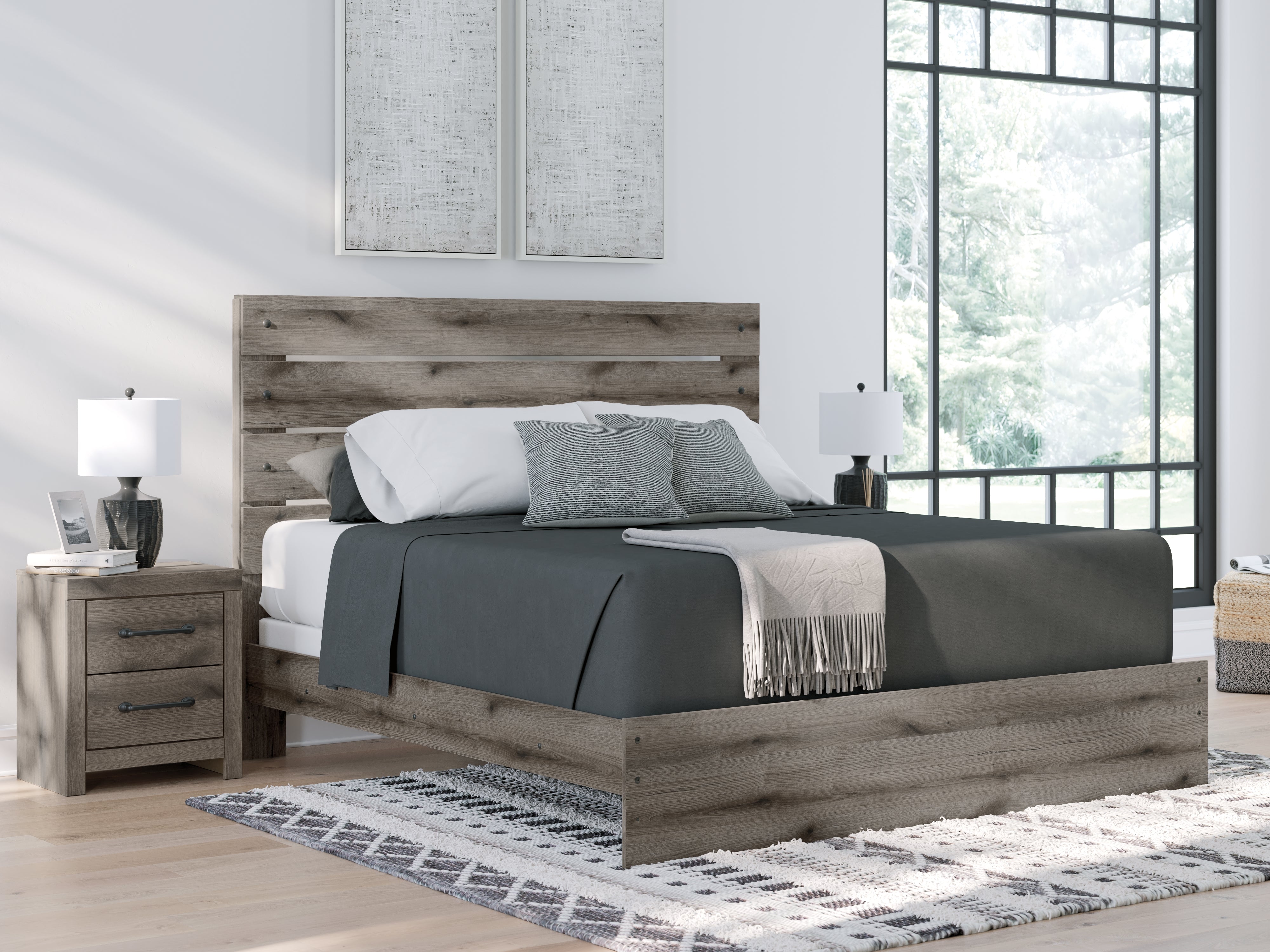 Diamond Furniture - Ashley Furniture - Graystorm King Panel Bed - King Panel Bed - PCB2405B8