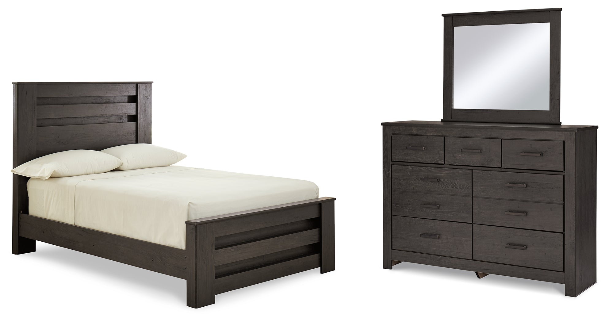 Diamond Furniture - Ashley Furniture - Brinxton Full Panel Bed, Dresser and Mirror - Full Panel Bed, Dresser and Mirror - B249B6