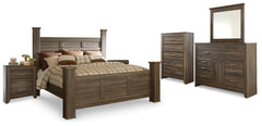 Diamond Furniture - Ashley Furniture - Juararo King Poster Bed, Dresser, Mirror, Chest and 2 Nightstands - King Poster Bed, Dresser, Mirror, Chest and 2 Nightstands - B251B30