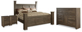Diamond Furniture - Ashley Furniture - Juararo California King Poster Bed, Dresser and 2 Nightstands - California King Poster Bed, Dresser and 2 Nightstands - B251B47