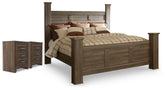 Diamond Furniture - Ashley Furniture - Juararo King Poster Bed and 2 Nightstands - King Poster Bed and 2 Nightstands - B251B53