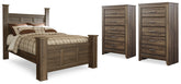 Diamond Furniture - Ashley Furniture - Juararo Queen Poster Bed and 2 Chests - Queen Poster Bed and 2 Chests - B251B29