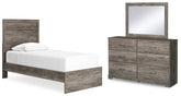Diamond Furniture - Ashley Furniture - Ralinksi Twin Panel Bed, Dresser and Mirror - Twin Panel Bed, Dresser and Mirror - B2587B12