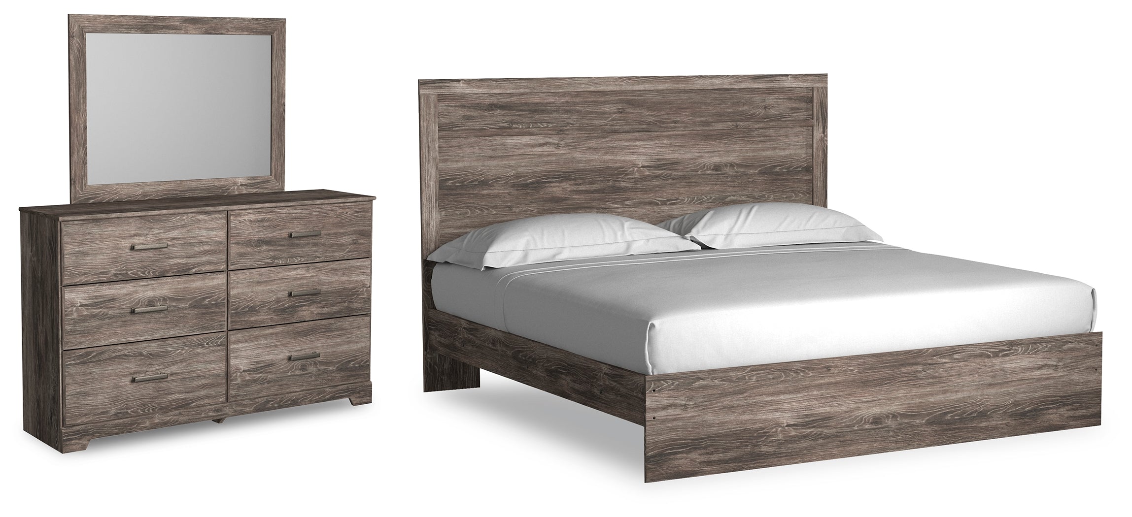 Diamond Furniture - Ashley Furniture - Ralinksi King Panel Bed, Dresser and Mirror - King Panel Bed, Dresser and Mirror - B2587B13