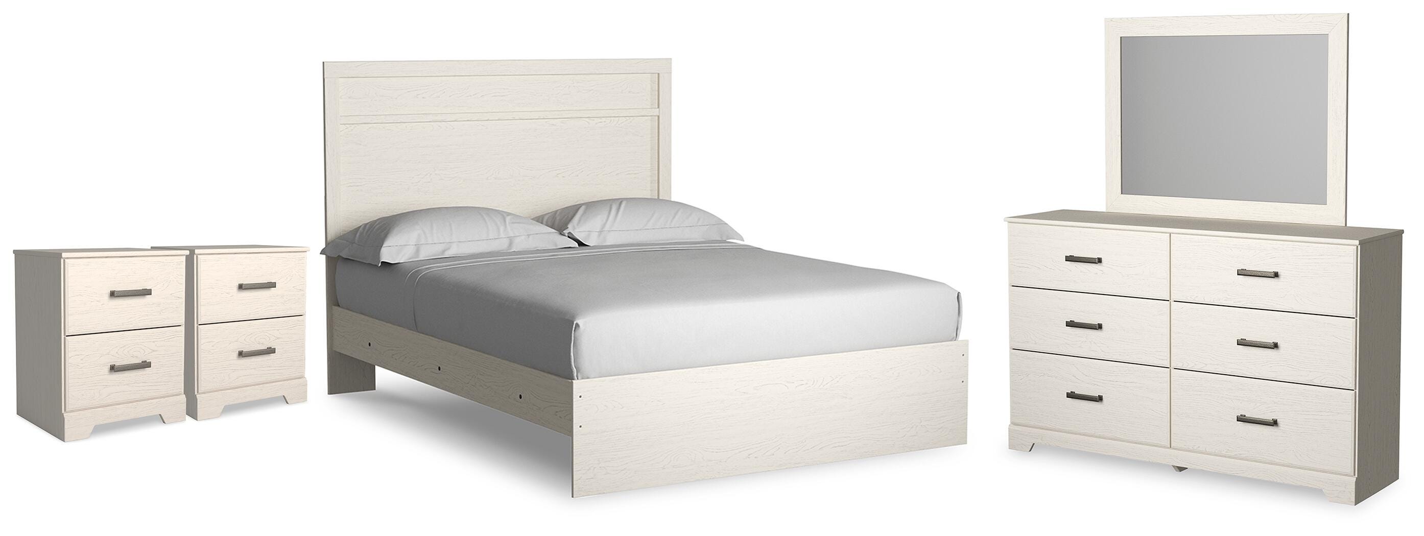 Diamond Furniture - Ashley Furniture - Stelsie Queen Panel Bed, Dresser, Mirror and 2 Nightstands - Queen Panel Bed, Dresser, Mirror and 2 Nightstands - B2588B20