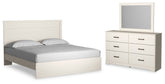 Diamond Furniture - Ashley Furniture - Stelsie King Panel Bed, Dresser and Mirror - King Panel Bed, Dresser and Mirror - B2588B14