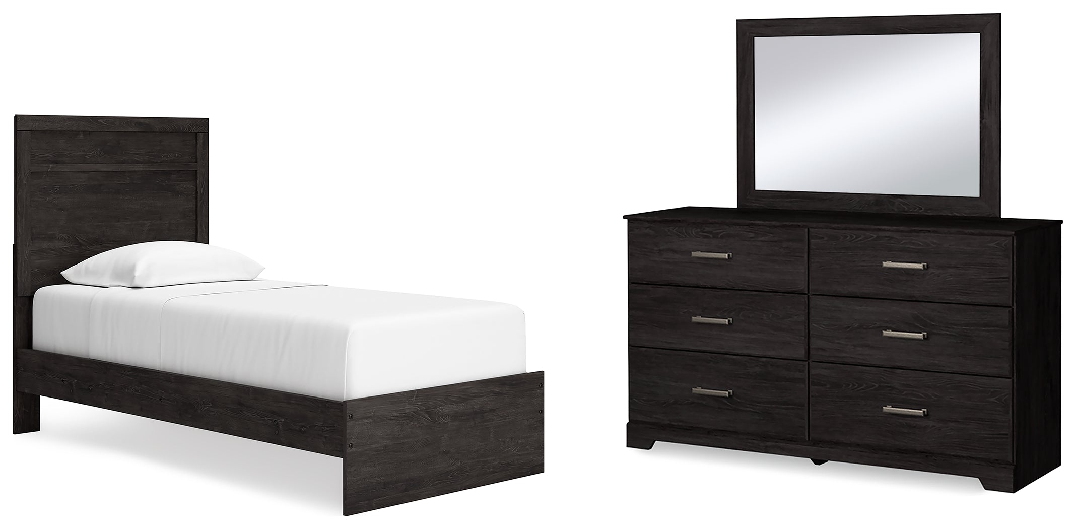 Diamond Furniture - Ashley Furniture - Belachime Twin Panel Bed, Dresser and Mirror - Twin Panel Bed, Dresser and Mirror - B2589B12