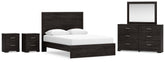 Diamond Furniture - Ashley Furniture - Belachime Queen Panel Bed, Dresser, Mirror and 2 Nightstands - Queen Panel Bed, Dresser, Mirror and 2 Nightstands - B2589B17