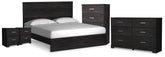 Diamond Furniture - Ashley Furniture - Belachime King Panel Bed, Dresser, Chest and 2 Nightstands - King Panel Bed, Dresser, Chest and 2 Nightstands - B2589B14