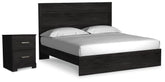 Diamond Furniture - Ashley Furniture - Belachime King Panel Bed and Nightstand - King Panel Bed and Nightstand - B2589B9