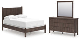Diamond Furniture - Ashley Furniture - Pamytta Full Pane Bed, Dresser and Mirror - Full Pane Bed, Dresser and Mirror - PCB2614B17