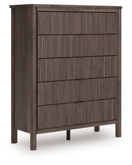Diamond Furniture - Ashley Furniture - Pamytta Wide Chest of Drawers - Five Drawer Wide Chest / Brown - PCB2614-46