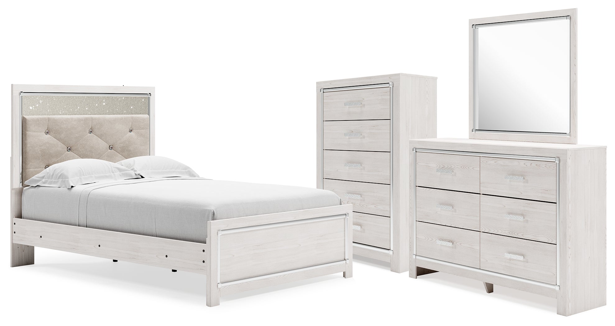 Diamond Furniture - Ashley Furniture - Altyra Full Panel Bed, Dresser, Mirror and Chest - Full Panel Bed, Dresser, Mirror and Chest - B2640B71