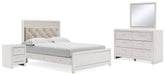 Diamond Furniture - Ashley Furniture - Altyra Queen Upholstered Panel Bed, Dresser, Mirror, and Nightstand - Queen Upholstered Panel Bed, Dresser, Mirror, and Nightstand - B2640B33
