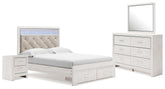Diamond Furniture - Ashley Furniture - Altyra Queen Panel Storage Bed with Mirrored Dresser and Nightstand - Queen Panel Storage Bed with Mirrored Dresser and Nightstand - B2640B31