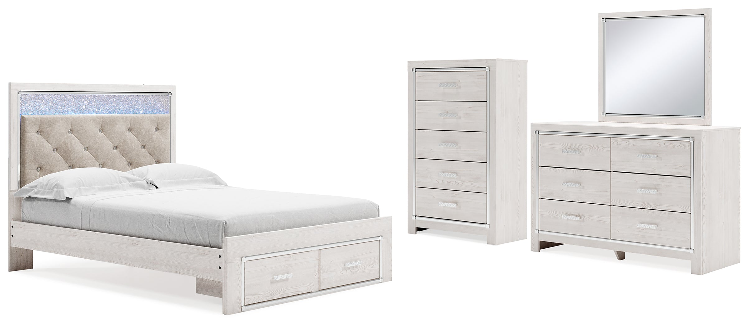 Diamond Furniture - Ashley Furniture - Altyra Queen Panel Storage Bed, Dresser, Mirror and Chest - Queen Panel Storage Bed, Dresser, Mirror and Chest - B2640B52