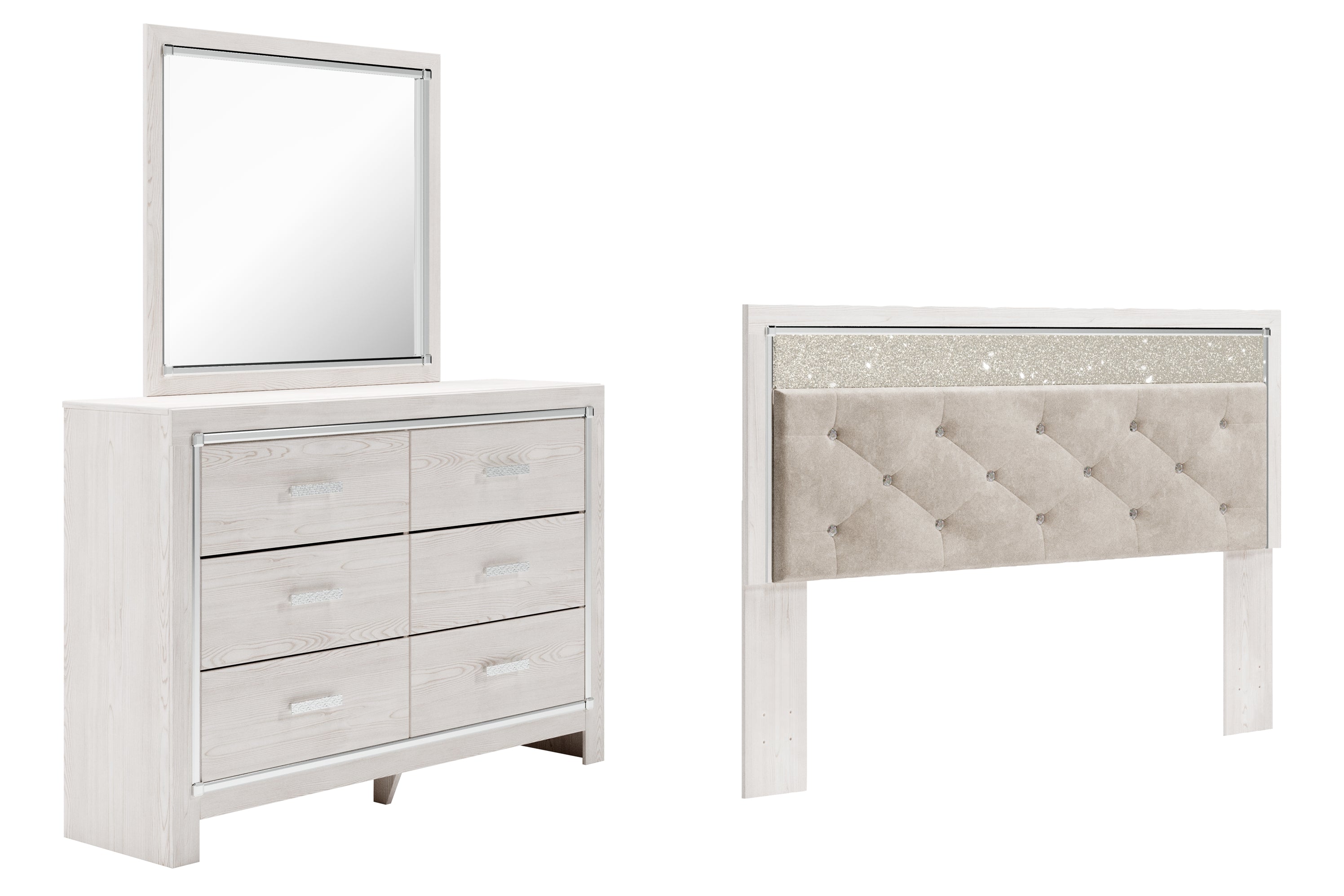 Diamond Furniture - Ashley Furniture - Altyra King Panel Headboard, Dresser and Mirror - King Panel Headboard, Dresser and Mirror - B2640B54