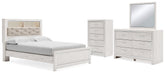Diamond Furniture - Ashley Furniture - Altyra Queen Bookcase Panel Bed, Dresser, Mirror and Chest - Queen Bookcase Panel Bed, Dresser, Mirror and Chest - B2640B43