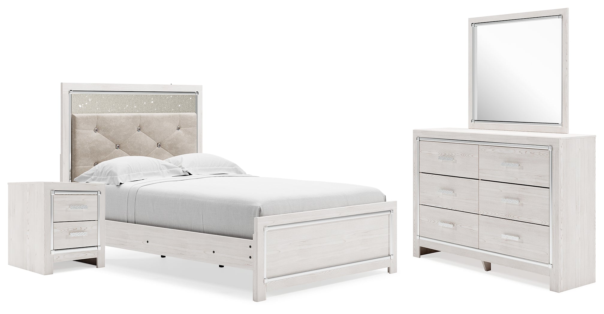 Diamond Furniture - Ashley Furniture - Altyra Full Panel Bed, Dresser, Mirror and Nightstand - Full Panel Bed, Dresser, Mirror and Nightstand - B2640B41