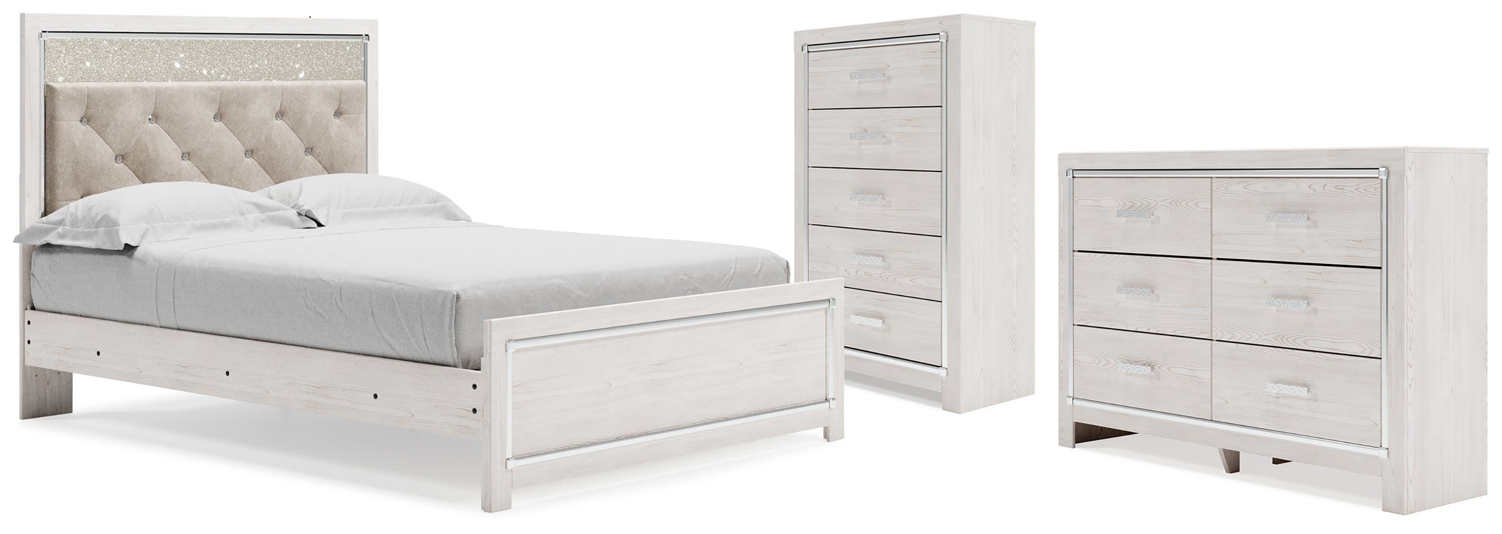 Diamond Furniture - Ashley Furniture - Altyra Queen Panel Bed, Dresser and Chest - Queen Panel Bed, Dresser and Chest - B2640B73