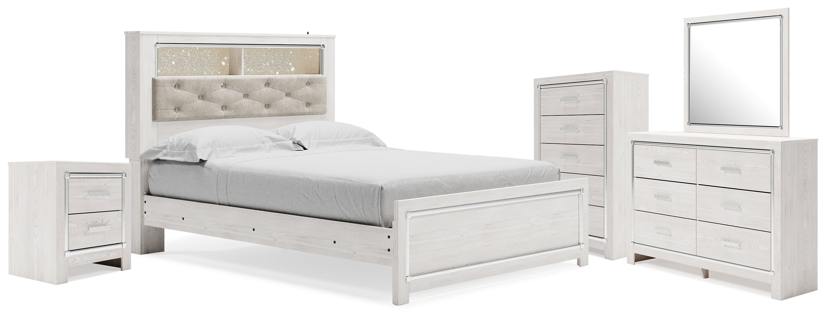 Diamond Furniture - Ashley Furniture - Altyra Queen Bookcase Bed, Dresser, Chest and Nightstand - Queen Bookcase Bed, Dresser, Chest and Nightstand - B2640B77