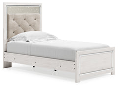 Altyra Twin Upholstered Panel Bed and 2 Nightstands