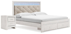 Diamond Furniture - Ashley Furniture - Altyra King Storage Panel Bed and Nightstand - King Storage Panel Bed and Nightstand - B2640B80