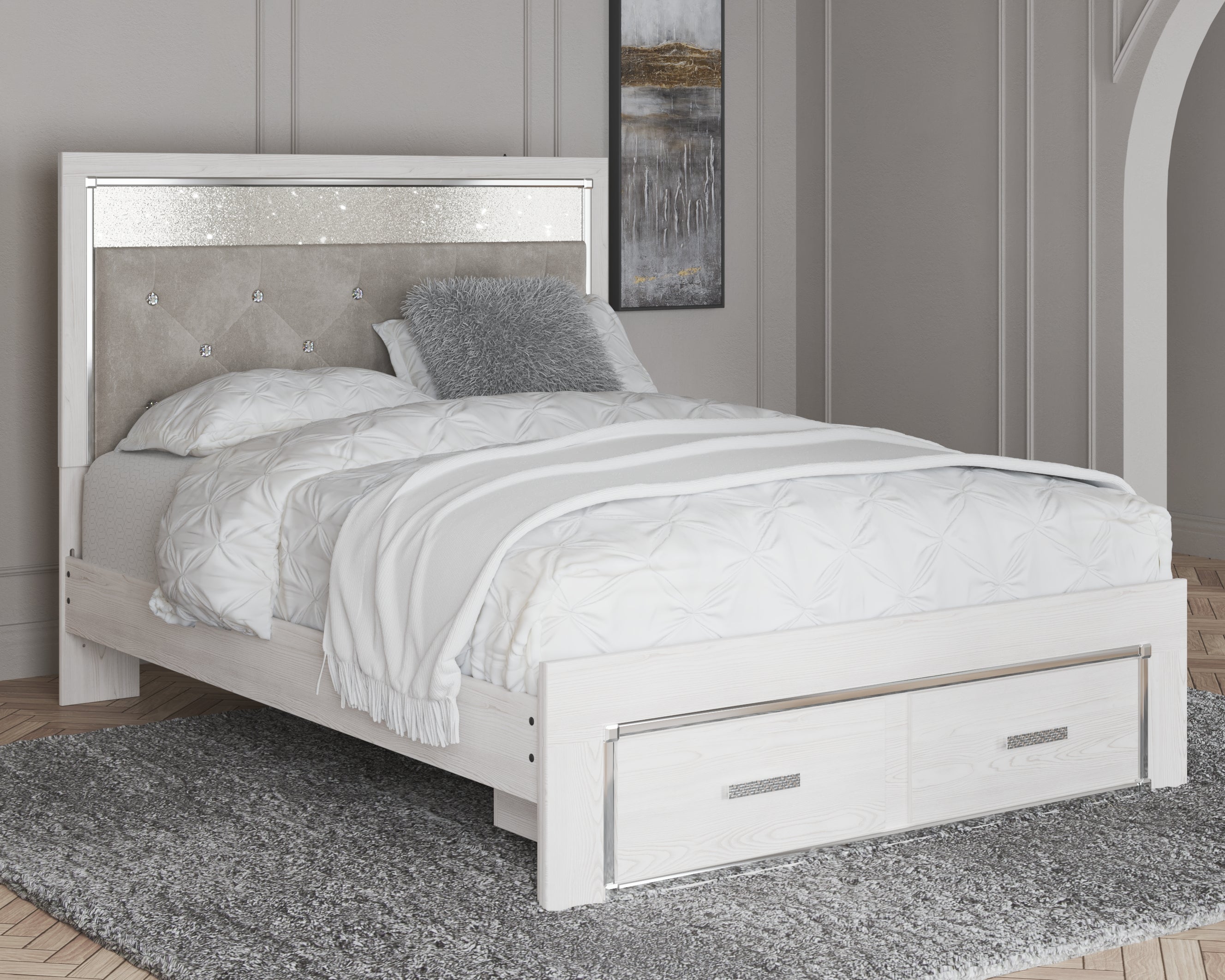 Diamond Furniture - Ashley Furniture - Altyra Queen Upholstered Storage Bed - Queen Upholstered Storage Bed - B2640B17