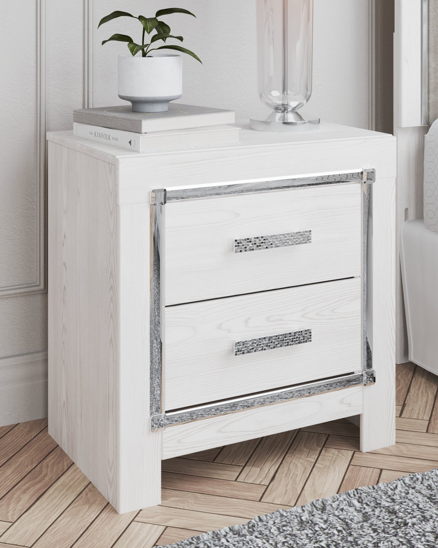 Diamond Furniture - Ashley Furniture - Altyra Nightstand - Two Drawer Night Stand - B2640-92