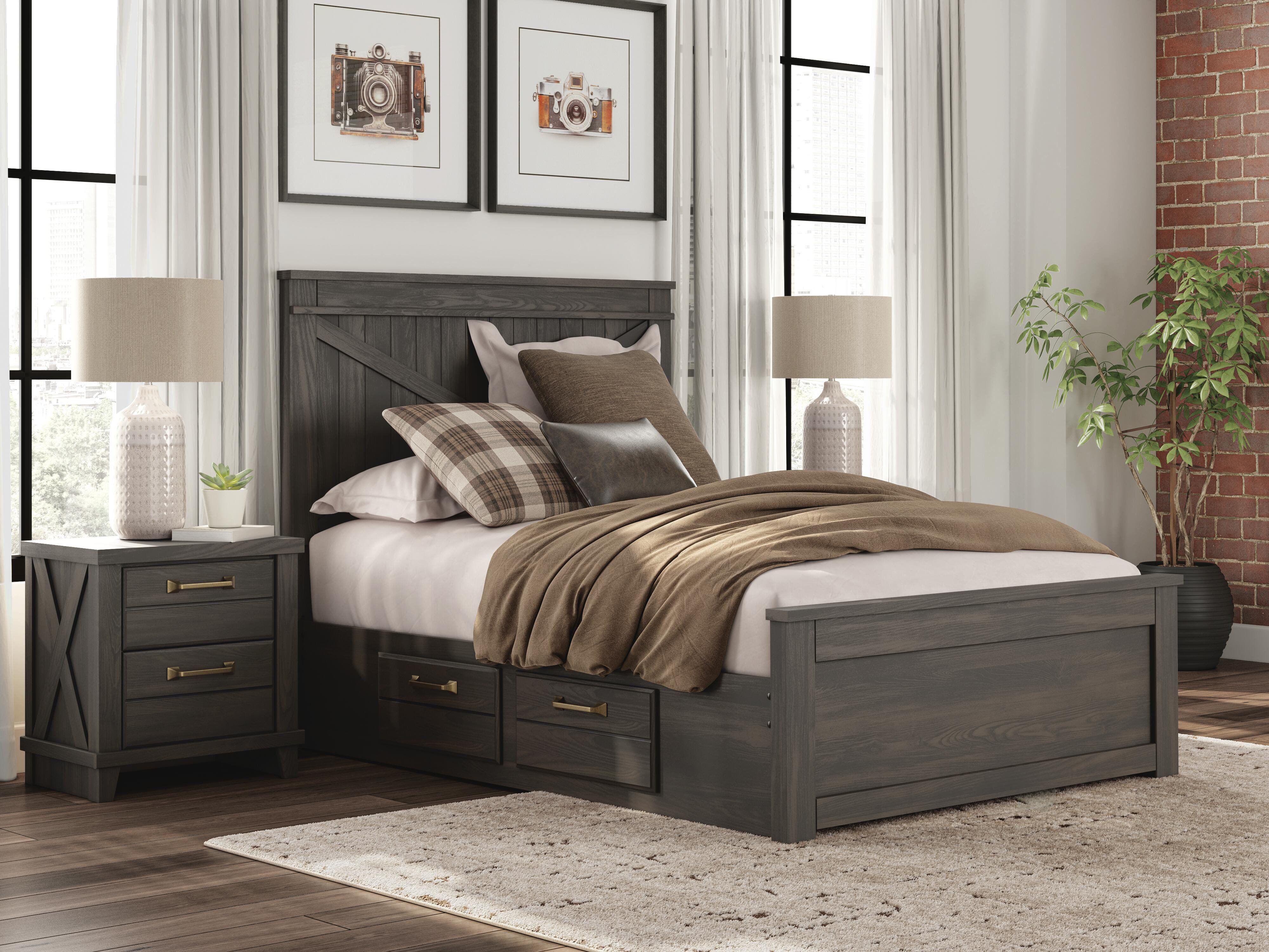 Diamond Furniture - Ashley Furniture - Vonitta Bay Full Panel Bed with 2 Sided Storage - Full Panel Bed with 2 Sided Storage - PCB2648B18