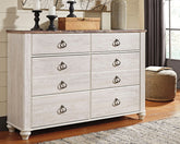 Diamond Furniture - Ashley Furniture - Willowton Dresser - Six Drawer Dresser - B267-31