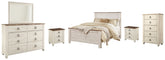 Diamond Furniture - Ashley Furniture - Willowton Queen Panel Bed, Dresser, Mirror, Chest and 2 Nightstands - Queen Panel Bed, Dresser, Mirror, Chest and 2 Nightstands - B267B34