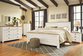 Diamond Furniture - Ashley Furniture - Willowton King Panel Bed, Dresser, Mirror, Chest and 2 Nightstands - King Panel Bed, Dresser, Mirror, Chest and 2 Nightstands - B267B45