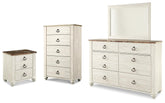 Diamond Furniture - Ashley Furniture - Willowton Dresser, Mirror, Chest and Nightstand - Dresser, Mirror, Chest and Nightstand - B267B76