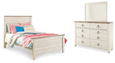 Diamond Furniture - Ashley Furniture - Willowton Full Panel Bed, Dresser and Mirror - Full Panel Bed, Dresser and Mirror - B267B54