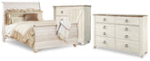 Diamond Furniture - Ashley Furniture - Willowton Queen Sleigh Bed, Dresser and Chest - Queen Sleigh Bed, Dresser and Chest - B267B63