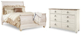 Diamond Furniture - Ashley Furniture - Willowton Queen Sleigh Bed and Dresser - Queen Sleigh Bed and Dresser - B267B67
