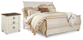 Diamond Furniture - Ashley Furniture - Willowton King Sleigh Bed and Nightstand - King Sleigh Bed and Nightstand - B267B74