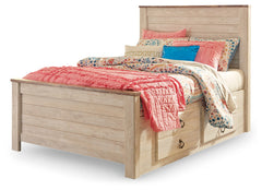 Willowton Full Panel Bed with Storage and Nightstand
