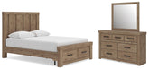 Diamond Furniture - Ashley Furniture - Oliandon Queen Panel Storage Bed, Dresser and Mirror - Queen Panel Storage Bed, Dresser and Mirror - PCB2844B5