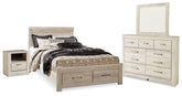 Diamond Furniture - Ashley Furniture - Bellaby Queen Panel Storage Bed, Dresser, Mirror and Nightstand - Queen Panel Storage Bed, Dresser, Mirror and Nightstand - B331B11
