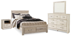 Diamond Furniture - Ashley Furniture - Bellaby Queen Panel Storage Bed, Dresser, Mirror and Nightstand - Queen Panel Storage Bed, Dresser, Mirror and Nightstand - B331B11