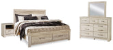Diamond Furniture - Ashley Furniture - Bellaby King Panel Storage Bed, Dresser, Mirror and 2 Nightstands - King Panel Storage Bed, Dresser, Mirror and 2 Nightstands - B331B19